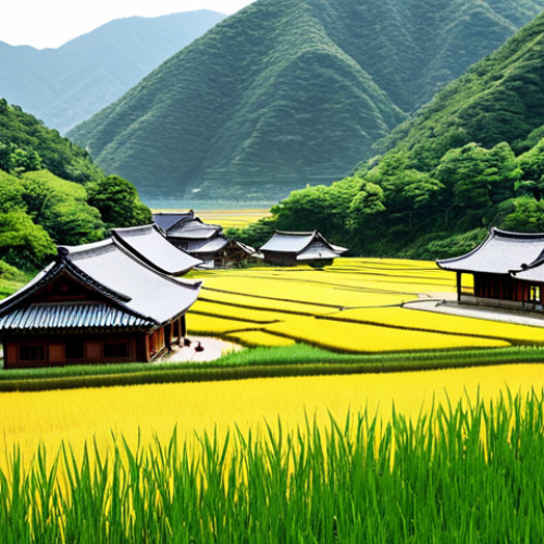 Home 6 A serene panoramic view of Hahoe Village, showcasing traditional Korean Hanok houses with a mix of 'giwa' tiled roofs and 'choga' thatched roofs, gracefully nestled along the horseshoe bend of the Nakdong River. Lush green mountains and golden rice fields surround the village under the soft, gentle light of a peaceful morning. The scene emphasizes the harmony between nature and traditional architecture, with historical preservation visible throughout. Perfect anatomy, correct proportions, natural pose, well-formed hands (for any incidental figures, though focus is landscape), proper finger count, natural body proportions. Professional photography, high quality, safe for work, appropriate content, fully clothed (for any implied distant figures), modest, family-friendly.