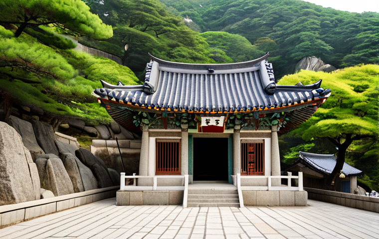경주의 석굴암 유래 - A serene image of the Seokguram Grotto, Gyeongju, South Korea. Capture the exterior view of the ston...