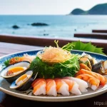Home 20 부산 해운대 맛집 - **Haeundae Fresh Seafood Feast:**
A vibrant, high-angle close-up shot of an elaborate platter of...