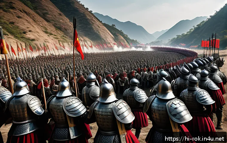 삼국시대 주요 사건 - A vivid and detailed battlefield scene from the Three Kingdoms period, showcasing a strategic allian...